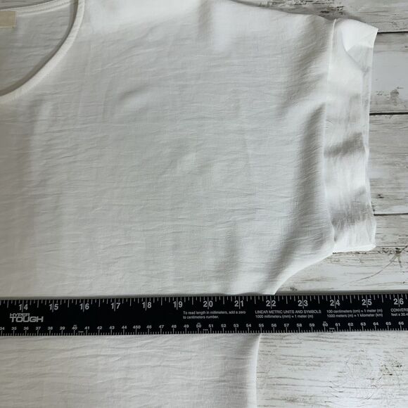 Jolie Made In Usa Sz S Relaxed Oversized White Hi Low Blouse Sleeve Shirt - Picture 8 of 10